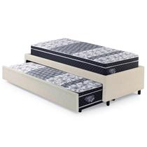 Bicama Box Solteiro Areia com Dois Colchões GranSleep Verticoil 88x188