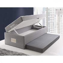 Bicama Box Solteiro com Baú Espresso Móveis Molas Bonnel Evolution 188x88x63cm Cinza Bicama Box Solteiro com Baú Espresso Móveis Molas Bonnel Evolution 188x88x63cm Cinza