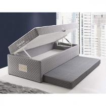 Bicama Box Solteiro com Baú Espresso Móveis Molas Bonnel Evolution 188x88x63cm Cinza Bicama Box Solteiro com Baú Espresso Móveis Molas Bonnel Evolution 188x88x63cm Cinza
