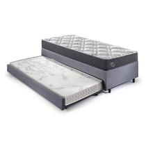 Bicama Box Solteiro King com Colchão Adapto Ecoflex Molas Ensacadas Suede 96x203cm B&G Bicama Box Solteiro King com Colchão Adapto Ecoflex Molas Ensacadas Suede 96x203cm B&G