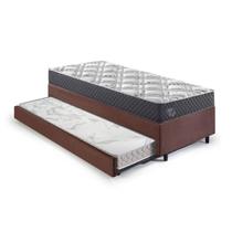 Bicama Box Solteiro King com Colchão Adapto Ecoflex Molas Ensacadas Suede 96x203cm