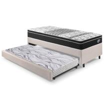 Bicama Box Solteiro material sintético Linho Areia 88x188x28 cm com Colchão Gransleep Molas Verticoil e Colchão Auxiliar Ecoflex Bicama Box Solteiro material sintético Linho Areia 88x188x28 cm com Colchão Gransleep Molas Verticoil e Colchão Auxiliar Ecoflex