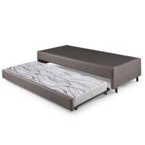 Bicama Box Solteiro material sintético Linho Marrom 88x188x28 cm com Colchão Auxiliar Ecoflex Bicama Box Solteiro material sintético Linho Marrom 88x188x28 cm com Colchão Auxiliar Ecoflex