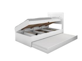 Bicama c/ Baú em MDF - 3X1 (Cama Solteiro + Auxiliar e Baú)