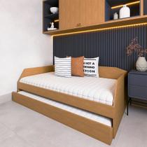 Bicama Cama Auxiliar Americana Luxo em Mdf Resistente Nobre Amendoa