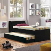 Bicama Cama de Solteiro com Auxiliar e Cabeceira com Baú