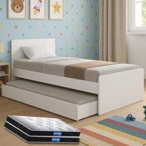 Bicama Cama Solteiro Com Auxiliar Bibox com Colchões Probel Guarda Costas