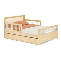 Bicama Casal Wave Juvenil Reversível em Led ,com Rattan e Grade de Proteção Palito Casatema Branco/Natural Bicama Casal Wave Juvenil Reversível em Led ,com Rattan e Grade de Proteção Palito Casatema Branco/Natural