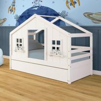 Bicama Casinha dos Sonhos Madeira Maciça Branco Megamobilia Bicama Casinha dos Sonhos Madeira Maciça Branco Megamobilia