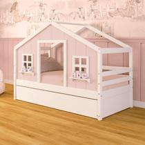 Bicama Casinha dos Sonhos Madeira Maciça Rosa/ Branco Megamobilia Bicama Casinha dos Sonhos Madeira Maciça Rosa/ Branco Megamobilia