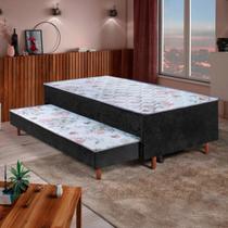 Bicama com Cama Auxiliar D28 em Madeira Maciça Lotus