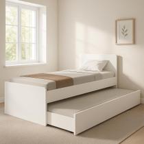 Bicama Compacta Solteiro MDF p/ Espaços Pequenos Monta Fácil