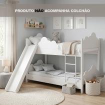 Bicama de Criança Infantil com Escorregador Juvenil Marina - Branca