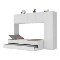 Bicama De Solteiro Com Colchão E Guarda Roupa Dublin Multimóveis Mp4036 Branca Bicama De Solteiro Com Colchão E Guarda Roupa Dublin Multimóveis Mp4036 Branca