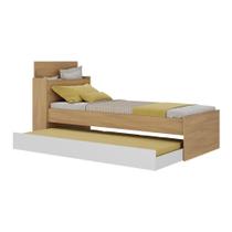 Bicama De Solteiro Com Colchão Incluso e Baú Embutido Multimóveis Mp4261 Rustic Branco Bicama De Solteiro Com Colchão Incluso e Baú Embutido Multimóveis Mp4261 Rustic Branco