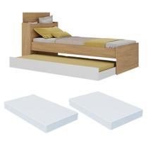 Bicama de Solteiro com Colchão Incluso e Baú Embutido Multimóveis MP4261