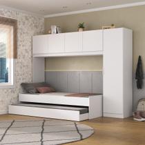 Bicama De Solteiro Com Guarda Roupa Dublin Mp4032 Branca Bicama De Solteiro Com Guarda Roupa Dublin Mp4032 Branca