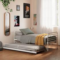 Bicama em Ferro Aço Carbono Tubular Teko Casatema MadeiraOriginals Branco/Fosco/Álamo