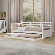 Bicama Enjoy Vintage Solteiro em Madeira Retrô - Branca