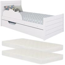 Bicama Infantil 100% MDF com Cama Auxiliar e Proteção Lateral Acompanha Colchão Bicama Infantil 100% MDF com Cama Auxiliar e Proteção Lateral Acompanha Colchão