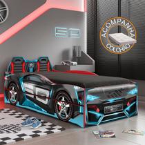 Bicama Infantil Carro Tornado Fun Preto Azul Pura Magia + Colchão Ortobom Bicama Infantil Carro Tornado Fun Preto Azul Pura Magia + Colchão Ortobom