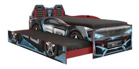 Bicama Infantil Carro Tornado Fun Preto Azul Pura Magia