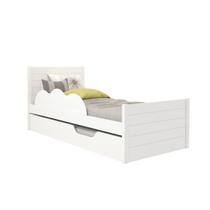 Bicama Infantil Com Cama Auxiliar Protetor Lateral 100% MDF Elza Cimol Branco Bicama Infantil Com Cama Auxiliar Protetor Lateral 100% MDF Elza Cimol Branco