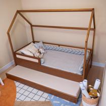 Bicama Infantil Com Casinha e Detalhes em Telinha Rattan Tamanho Solteiro Coleção Divertidamente Bicama Infantil Com Casinha e Detalhes em Telinha Rattan Tamanho Solteiro Coleção Divertidamente
