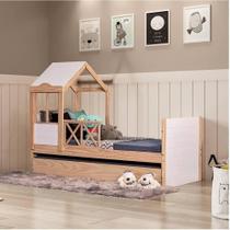 Bicama Infantil Garden com Telhado Plus Natural/Branco - Casatema