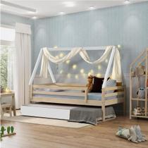 Bicama Infantil Prime com Telhado VI Natural/Branco - Casatema