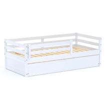 Bicama Infantil Slim Grade Proteção Madeira Branco Bicama Infantil Slim Grade Proteção Madeira Branco