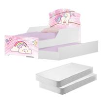 Bicama Infantil Uly Unicórnio Rosa com Colchões