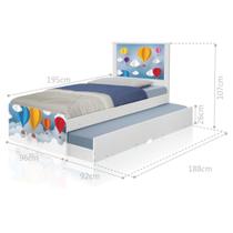 Bicama Juvenil Adesivada Balões com Colchões Bicama Juvenil Adesivada Balões com Colchões