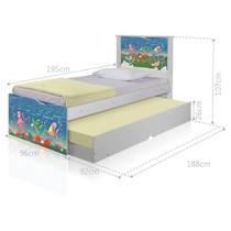 Bicama Juvenil Adesivada Fundo do Mar com Colchões