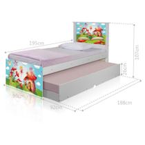 Bicama Juvenil Adesivada Mundo das Fadinhas com Colchões Bicama Juvenil Adesivada Mundo das Fadinhas com Colchões