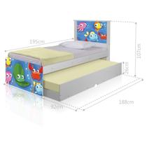 Bicama Juvenil com Cabeceira Adesivada Fundo do Mar Peixinhos