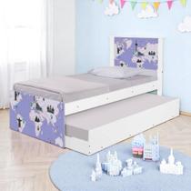 Bicama Juvenil com Cabeceira Adesivada Mapa Viagens