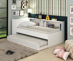 Bicama Juvenil Sushi com Baú e Estante - Branco Bicama Juvenil Sushi com Baú e Estante - Branco