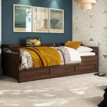 Bicama Londrina Solteiro Castanho Escuro Madeira Pinus - Saraiva