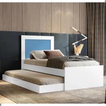 Bicama Luara Solteiro Branca e Azul