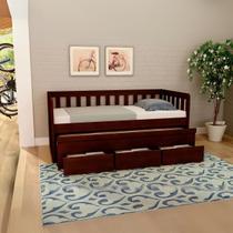 Bicama Madeira Maciça Com 3 Gavetas Oriente Cor Castanho