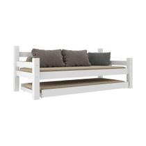 Bicama Madeira Maciça com Colchões Inclusos Paris Multimóveis CR4160 Branco Bicama Madeira Maciça com Colchões Inclusos Paris Multimóveis CR4160 Branco