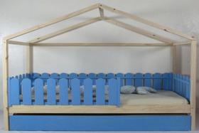 Bicama Montessoriana Solteiro Frente Casinha Colorida Madeira Maciça Pinus Bicama Montessoriana Solteiro Frente Casinha Colorida Madeira Maciça Pinus