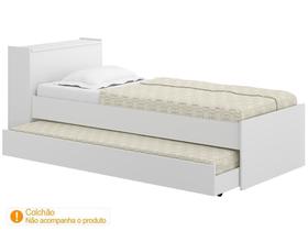 Bicama Multimóveis com Baú embutido para colchão 190cmx80cm Branca REF.5009.010