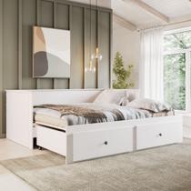 Bicama Palino 90x190cm em Madeira Maciça Branco/Lavado Bicama Palino 90x190cm em Madeira Maciça Branco/Lavado