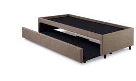 Bicama Solteiro 88x188 Para Dois Colchões Tecido Marrom Bicama Solteiro 88x188 Para Dois Colchões Tecido Marrom