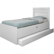 Bicama Solteiro Baú Branca com Auxiliar e Colchões