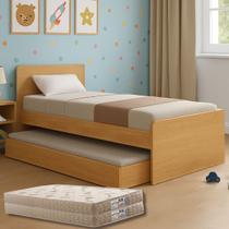 Bicama Solteiro Bibox Cama com Auxiliar com Colchões D33 Premium Cor:Cinamomo Bicama Solteiro Bibox Cama com Auxiliar com Colchões D33 Premium Cor:Cinamomo