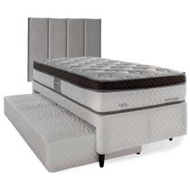 Bicama Solteiro Box com Cabeceira Modulada e Cama Auxiliar Herval Lofty, 60x88x188 cm