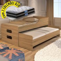 Bicama Solteiro Cama com Auxiliar Bibox e 02 Colchões Probel D20 Guarda Costas Bicama Solteiro Cama com Auxiliar Bibox e 02 Colchões Probel D20 Guarda Costas